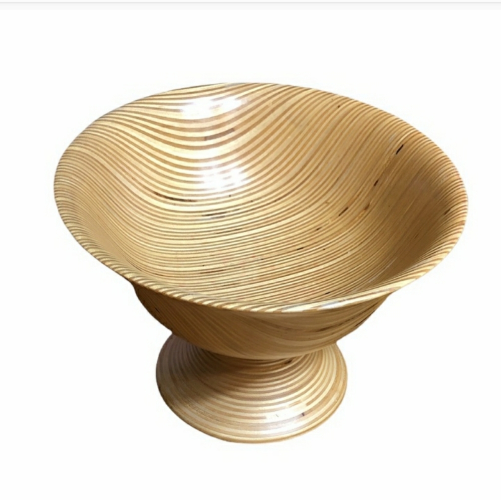 WOODBURY Wooden Bowl with Pedestal. EUC!